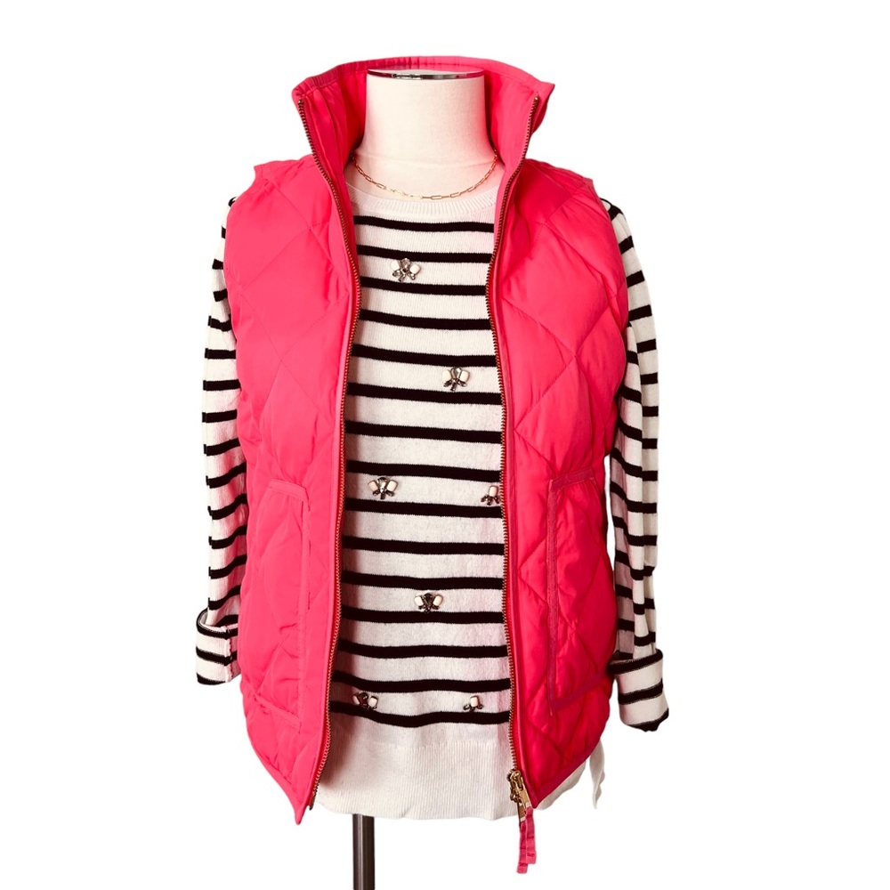 J. CREW FACTORY Bright Pink Coral Puffer Vest Sz XXS
